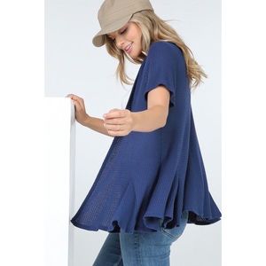 *LAST ONE* large Navy short sleeve cardigan